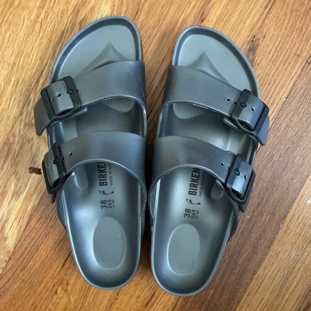 Birkenstock Eva foam sandals 38 pewter silver